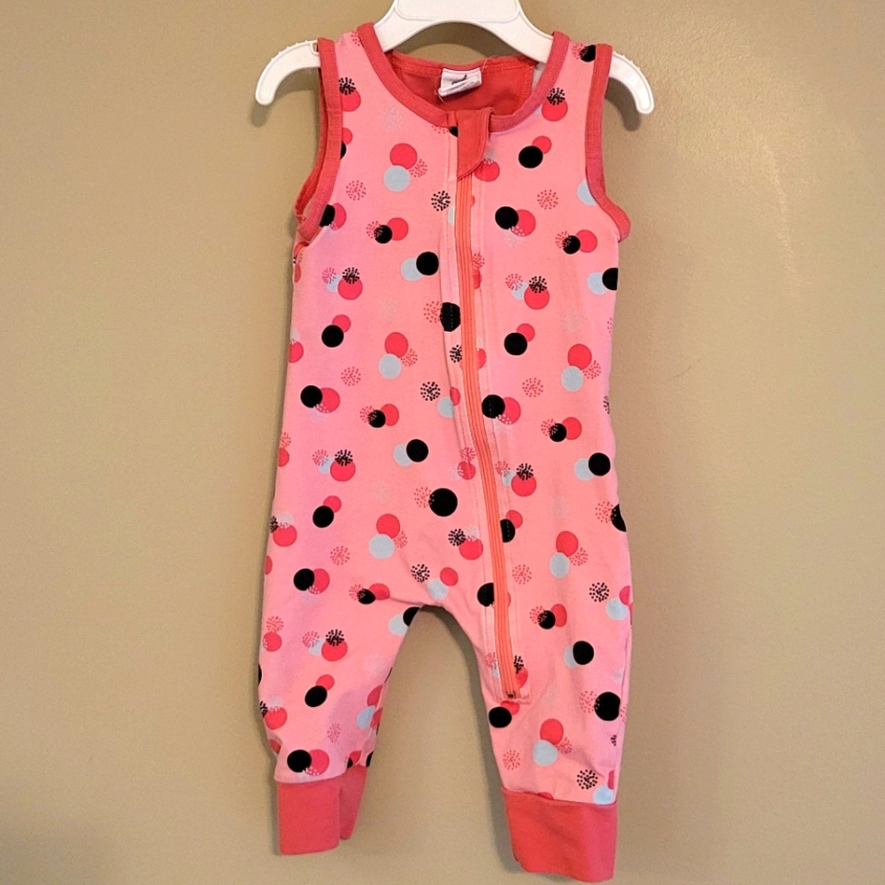 PK Beans pink polka dot romper